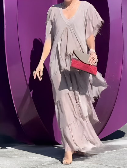 Auriane – Robe longue à décolleté en V