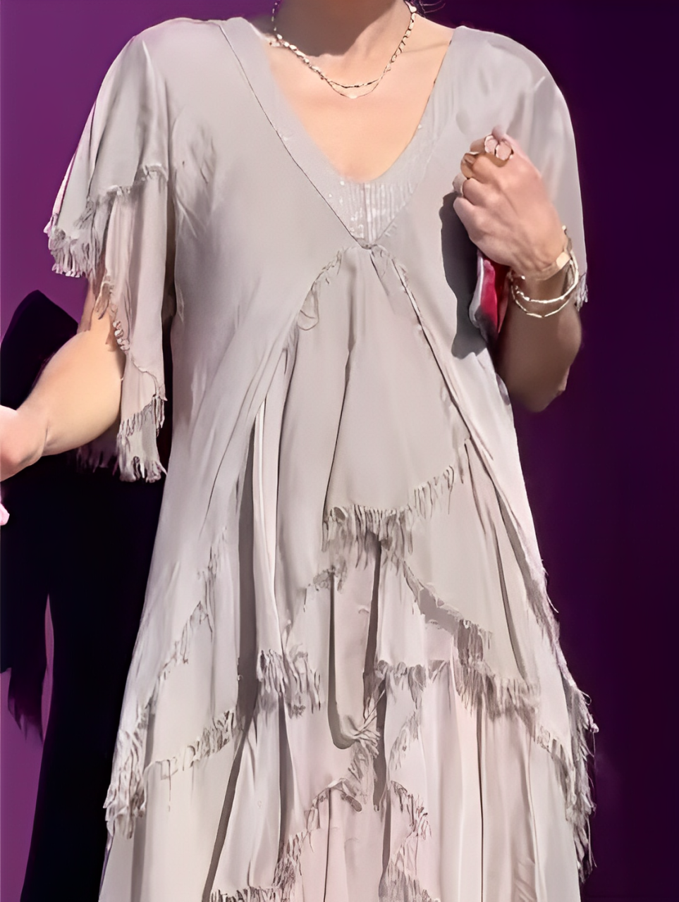 Auriane – Robe longue à décolleté en V