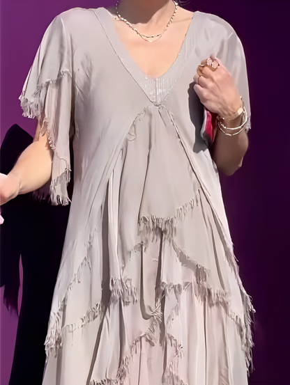 Auriane – Robe longue à décolleté en V