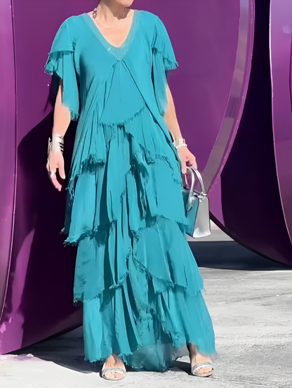 Auriane – Robe longue à décolleté en V