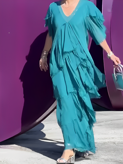 Auriane – Robe longue à décolleté en V