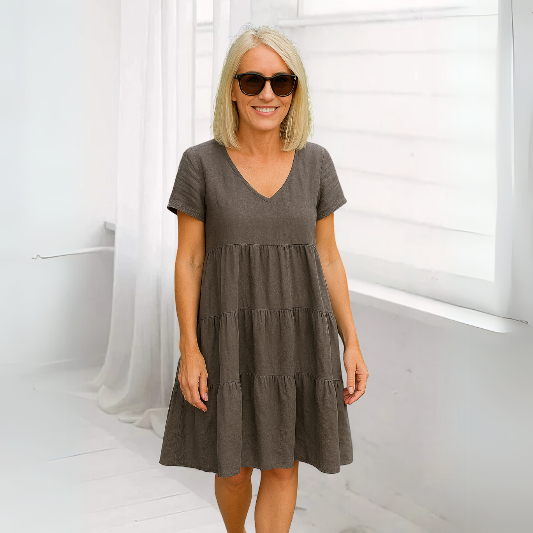Élodie – Robe en coton et lin