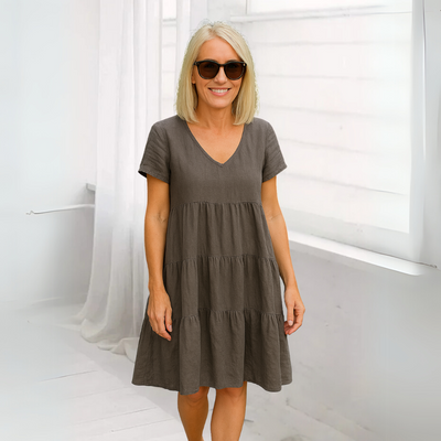 Élodie – Robe en coton et lin