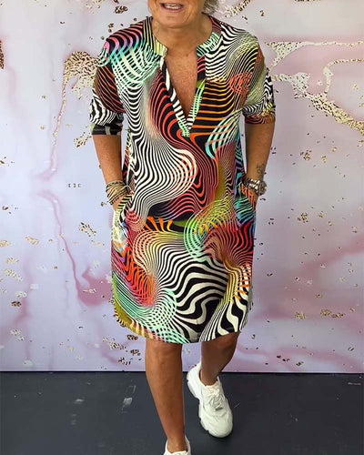 Elena – Abito colorato con scollo a V