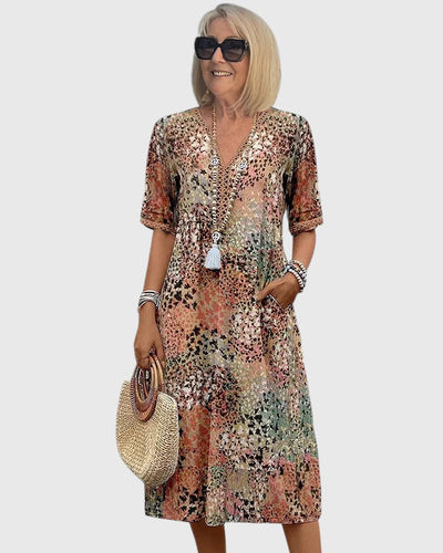 Samantha - Elegant Floral Midi Dress