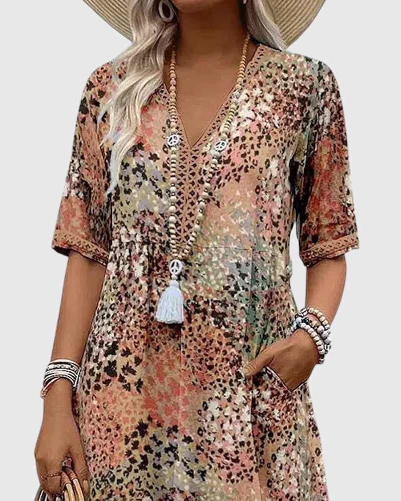 Samantha - Elegant Floral Midi Dress