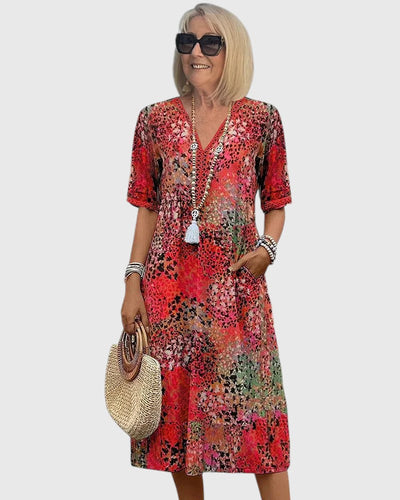 Samantha - Elegant Floral Midi Dress