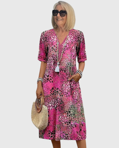 Samantha - Elegant Floral Midi Dress