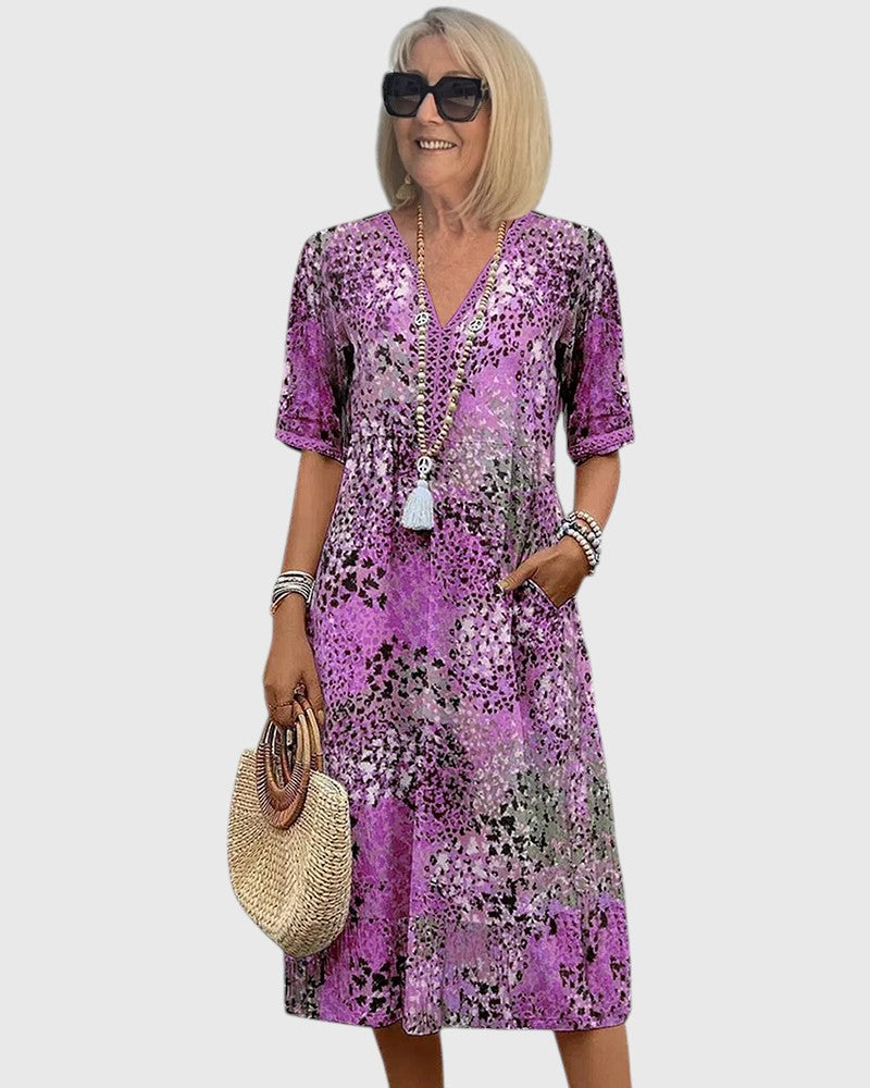 Samantha - Elegant Floral Midi Dress
