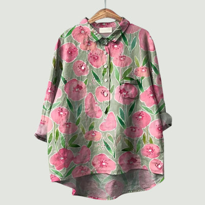 Blomstret damebluse | Glad, lett og behagelig