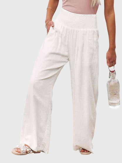 Jane | Full Size Smocked Waist Wide Leg Pants