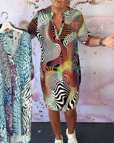 Elena – Abito colorato con scollo a V
