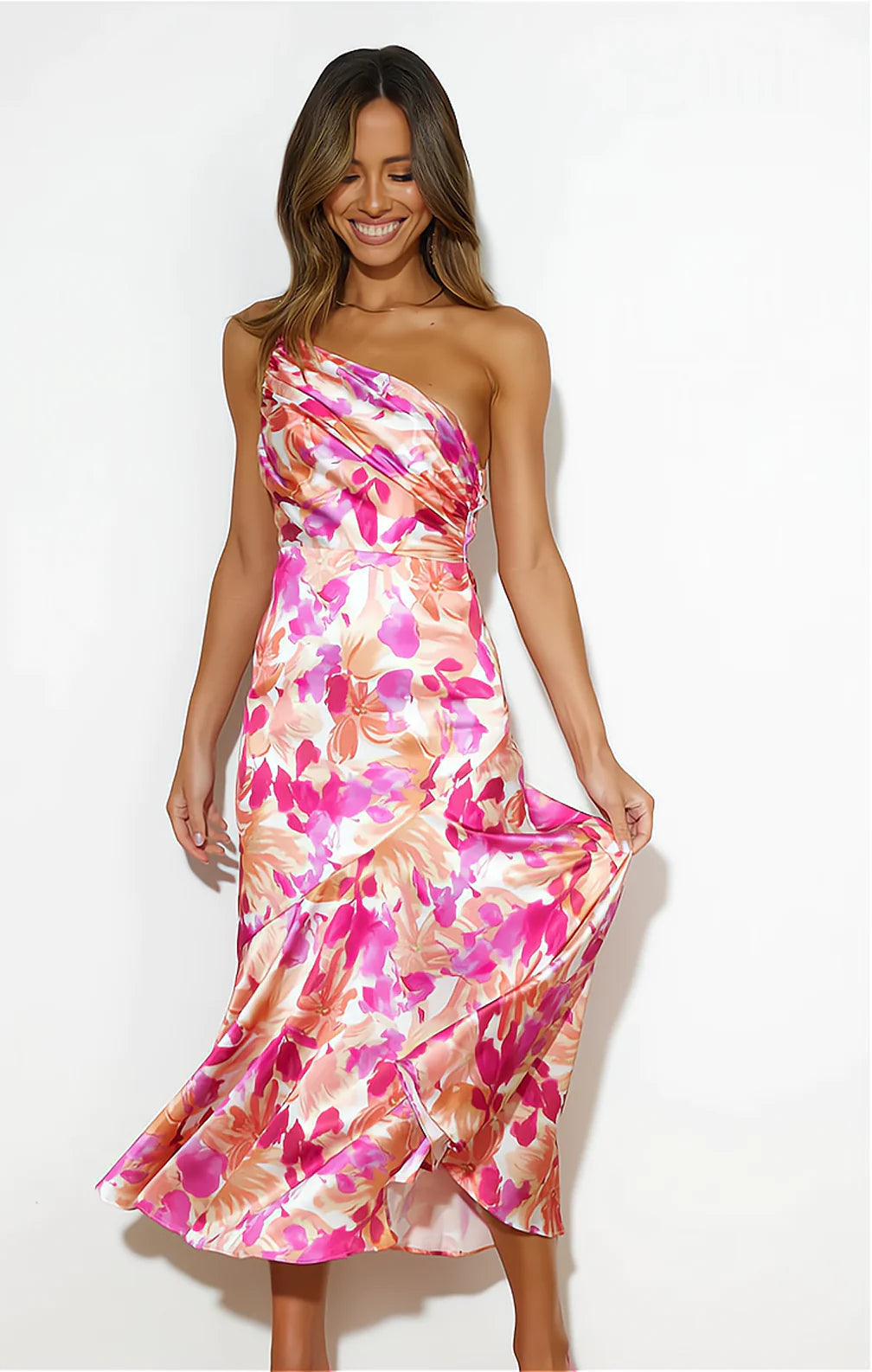 Noemi | Abito floreale in satin