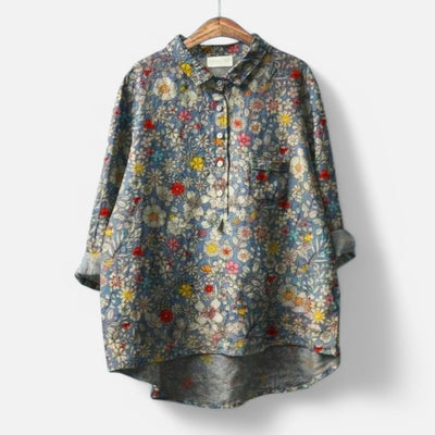 Kiara™ | Stilig Løs Passform Blomstrete Bluse