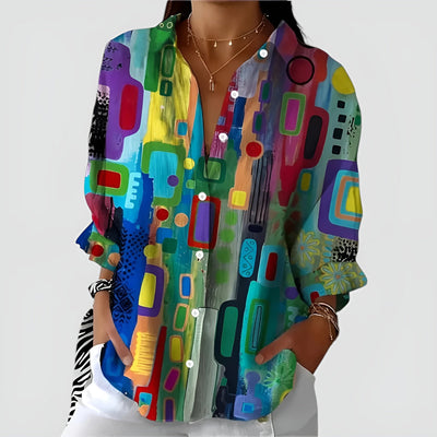 Brenda™ blouse with geometric pattern