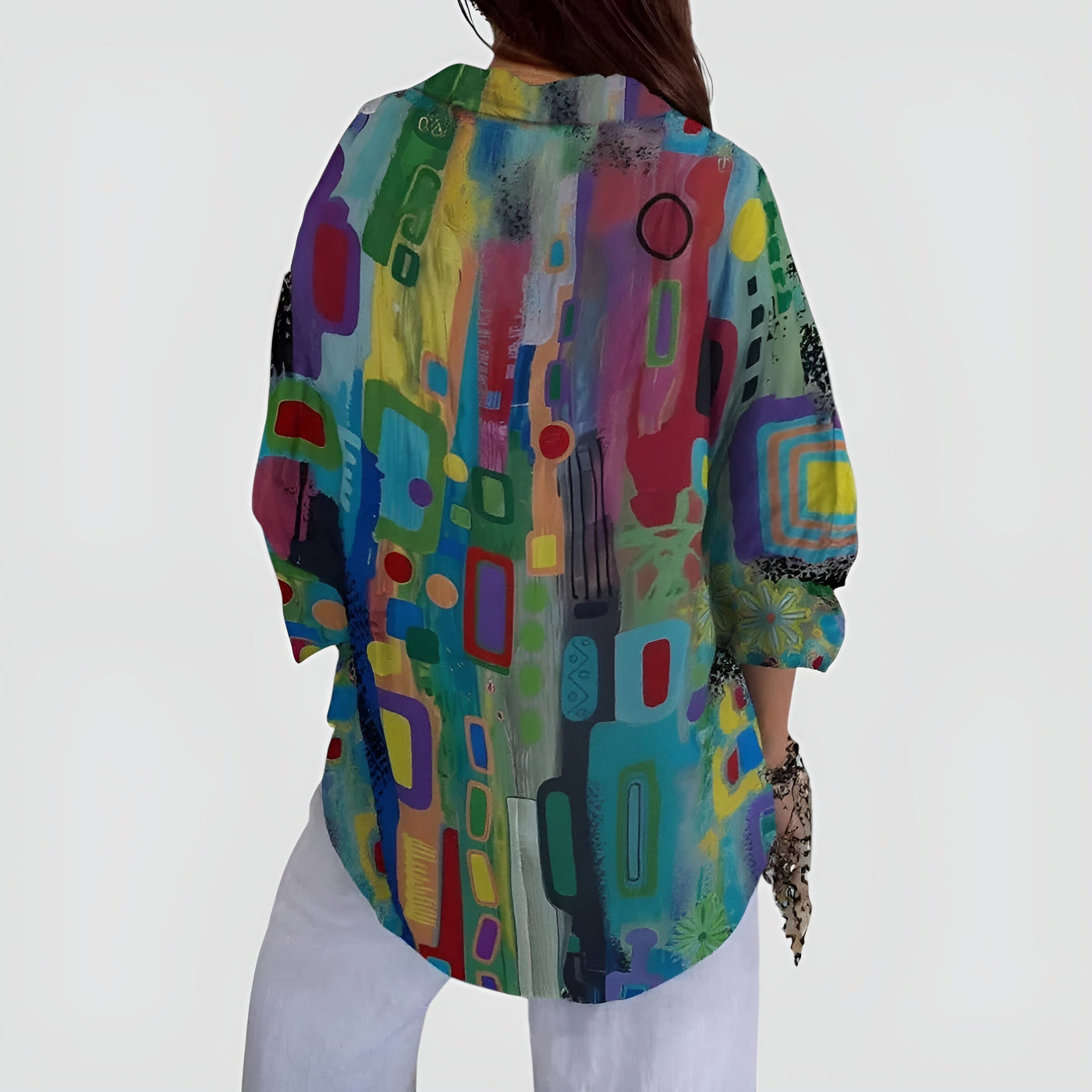 Brenda™ blouse with geometric pattern