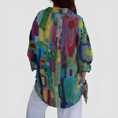 Brenda™ blouse with geometric pattern