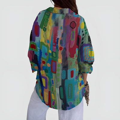 Ida™ bluse med fargerikt design