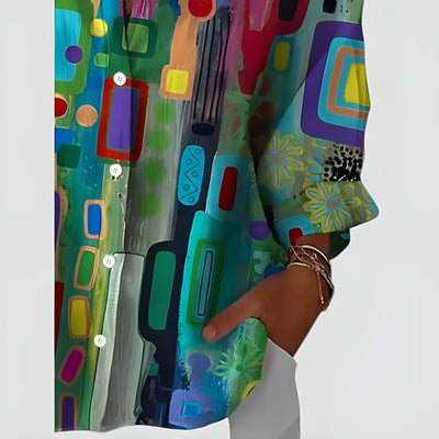 Brenda™ blouse with geometric pattern