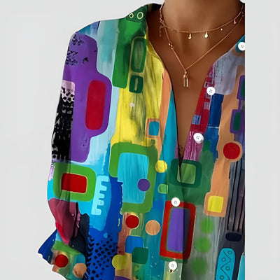 Brenda™ blouse with geometric pattern