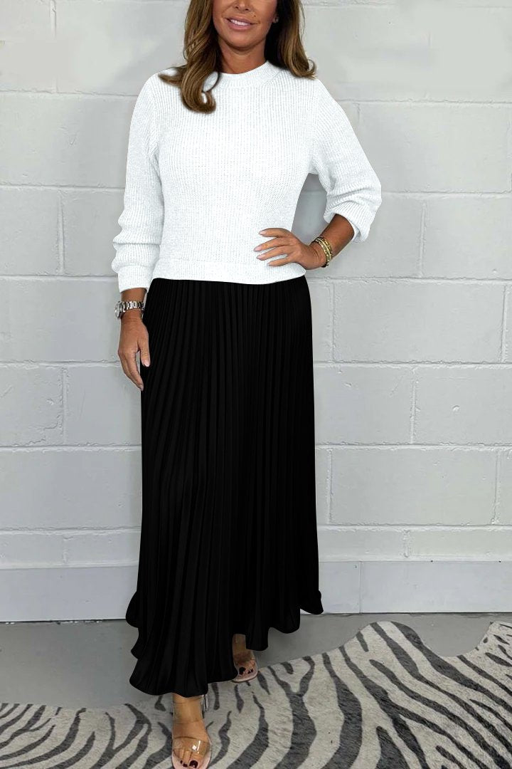 Emilia™ - Long jumper with pleated skirt