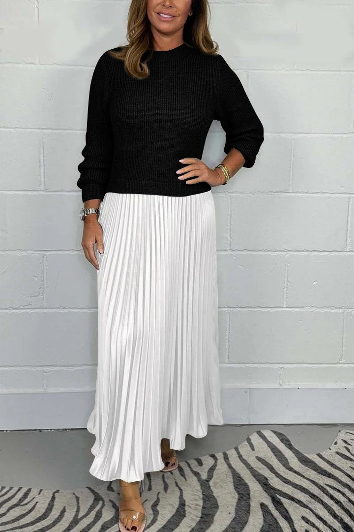 Emilia™ - Long jumper with pleated skirt