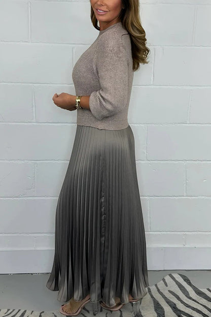 Emilia™ - Long jumper with pleated skirt