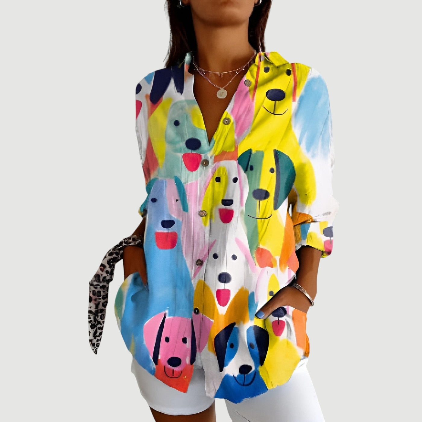 Gudrun™ | Bluse med fargerikt design