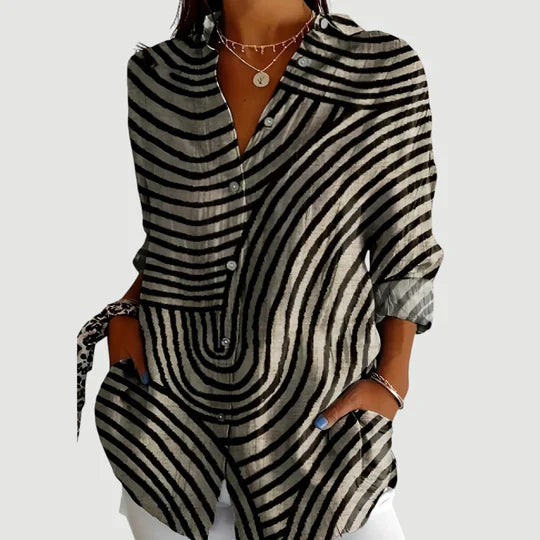 Ida™ bluse med fargerikt design