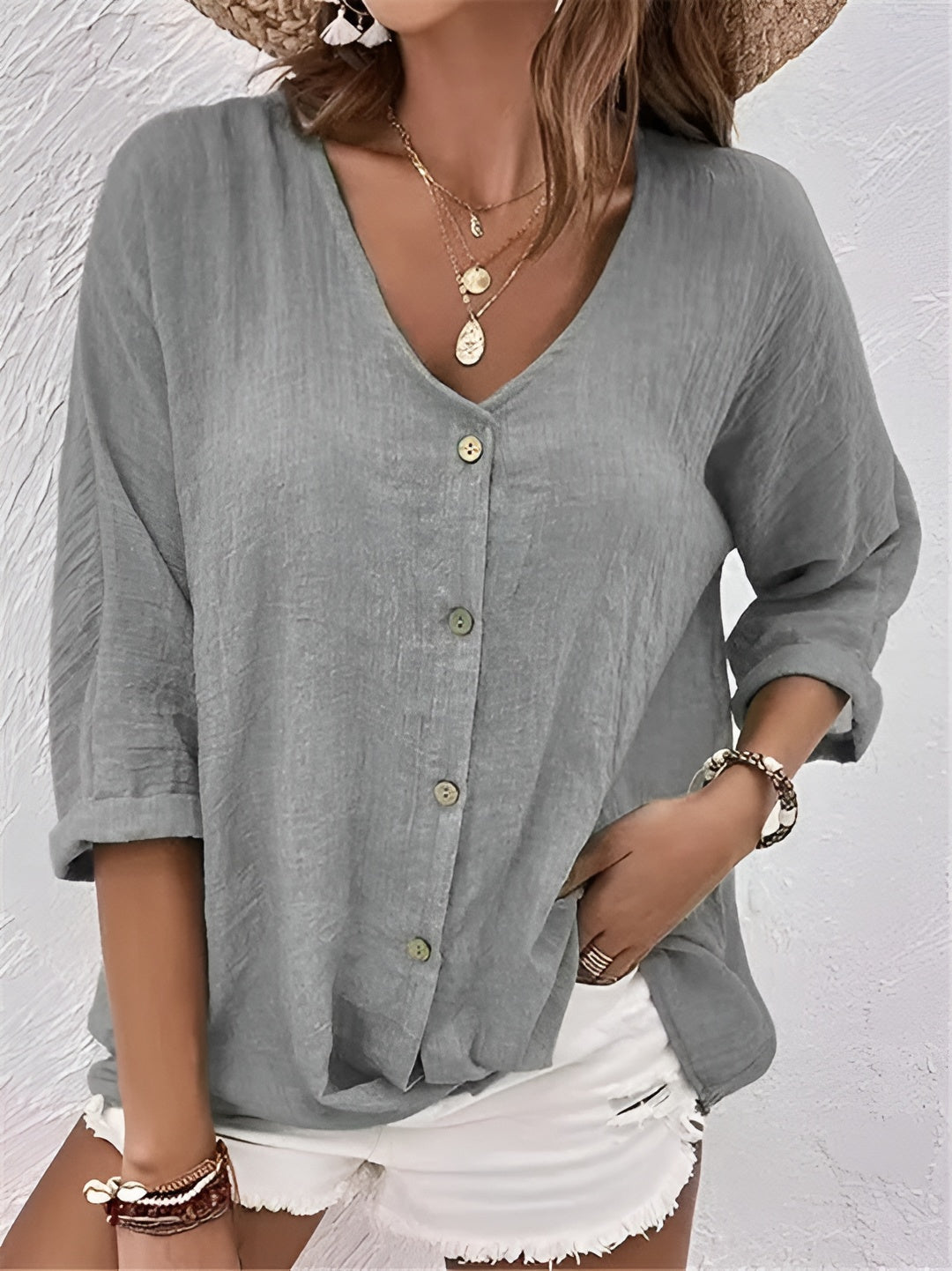 Sanne™ – Tidløs linbluse for enhver sommerdag