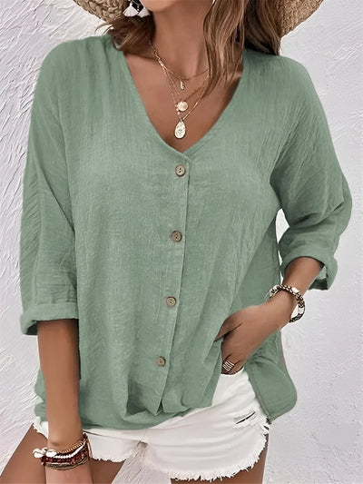 Sanne™ – Tidløs linbluse for enhver sommerdag