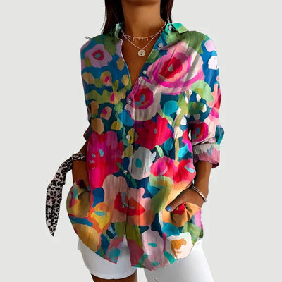 Ida™ bluse med fargerikt design