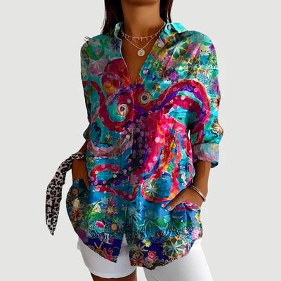 Ida™ bluse med fargerikt design