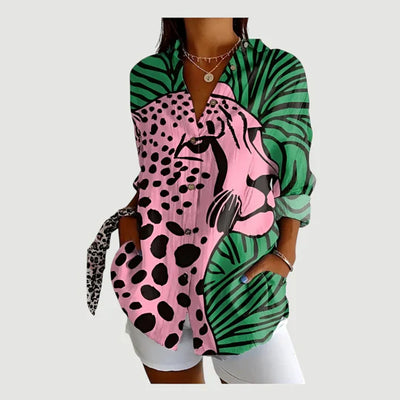 Ida™ bluse med fargerikt design