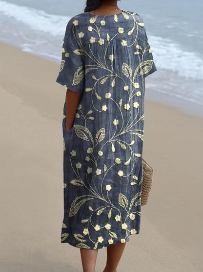 Edith | Midnight Leaf Dress